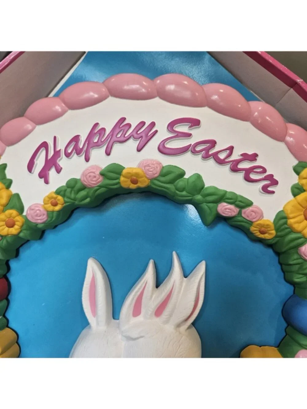 Vtg 90s Easter Wreath Eggs Bunnies Plastic By Empire 17